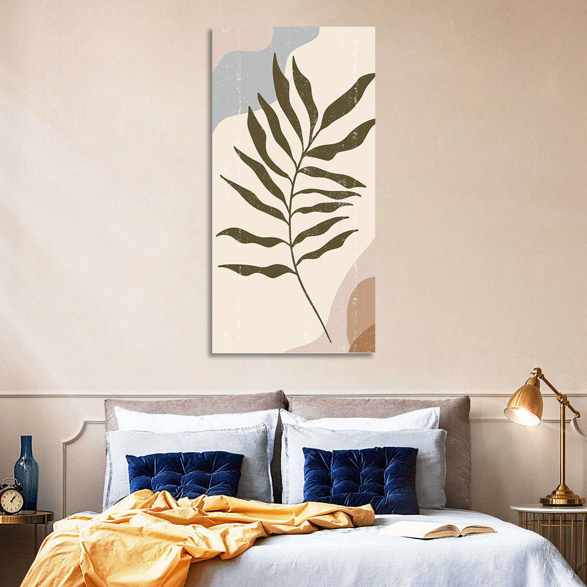 Minimalist Fern Leaf Study Wall Art in a room, portrait