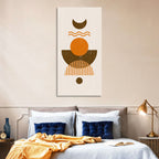 Earthy Sun and Crescent Moon Wall Art