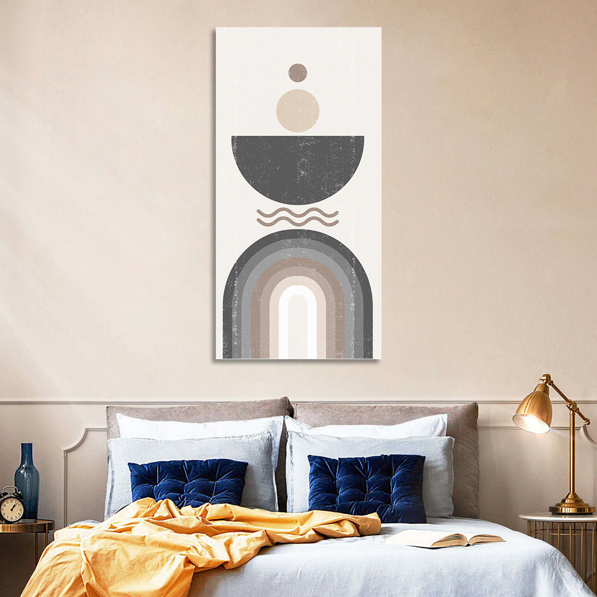 Textured Geometric Sun Wall Art