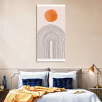 Hand-drawn Sun and Arches Wall Art