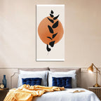 Leafy Branch with Terracotta Circle Wall Art