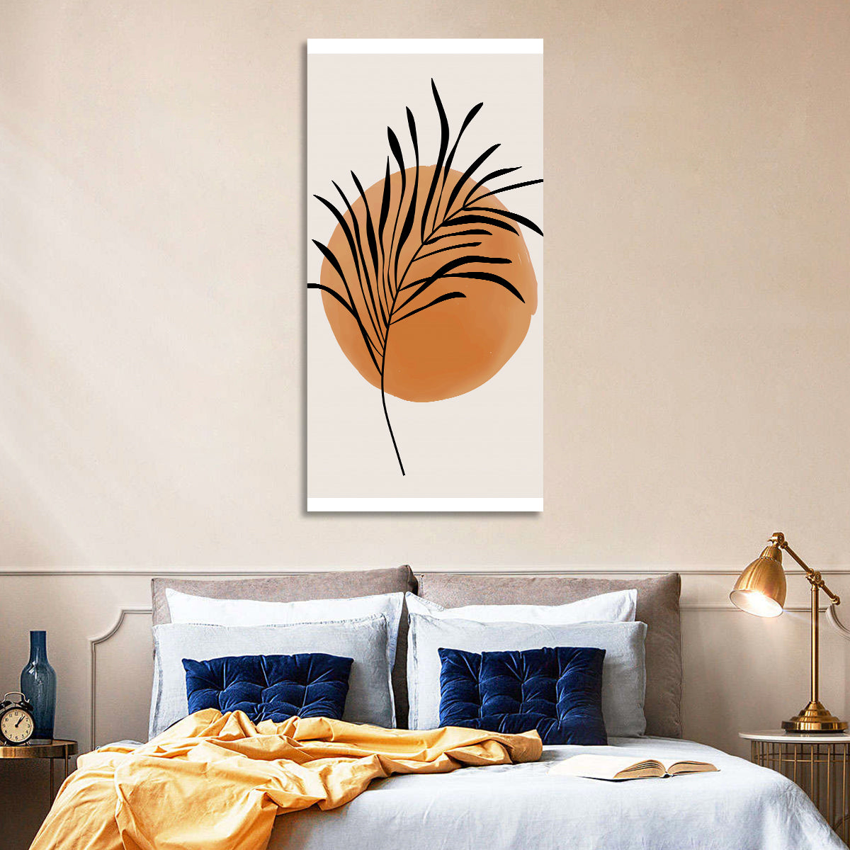 Long Palm Frond Minimalist Wall Art