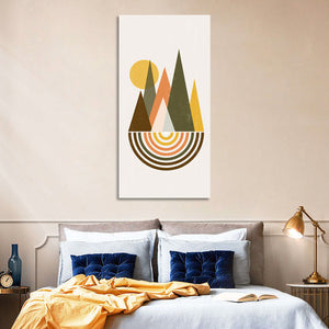 Colored Mountains Sunset Wall Art