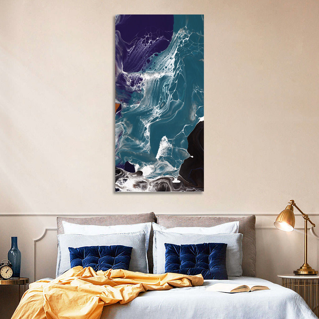 Teal and Purple Marble Texture Wall Art