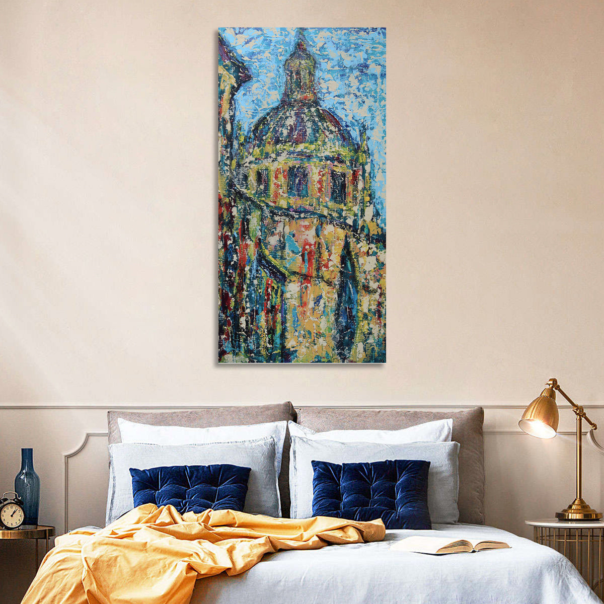 Salamanca Cathedral Street Wall Art in a room, portrait