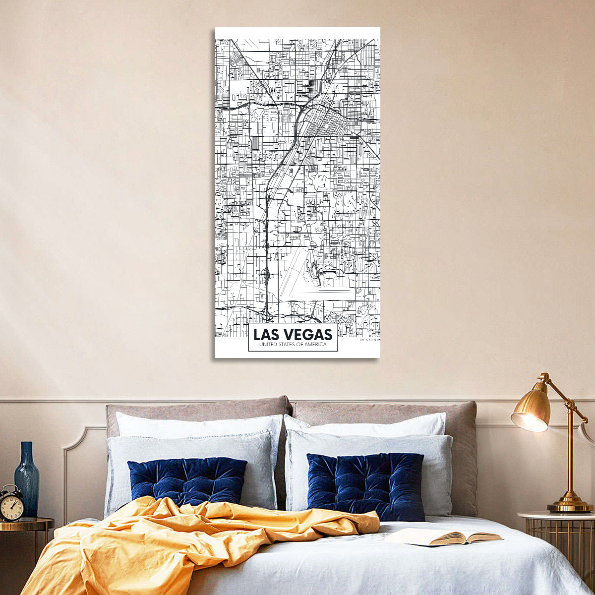 Las Vegas Street Grid Map Wall Art