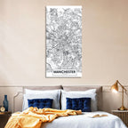 Manchester City Map, Minimalist Wall Art