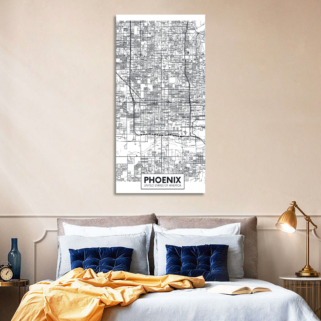 Phoenix Street Grid Map Wall Art