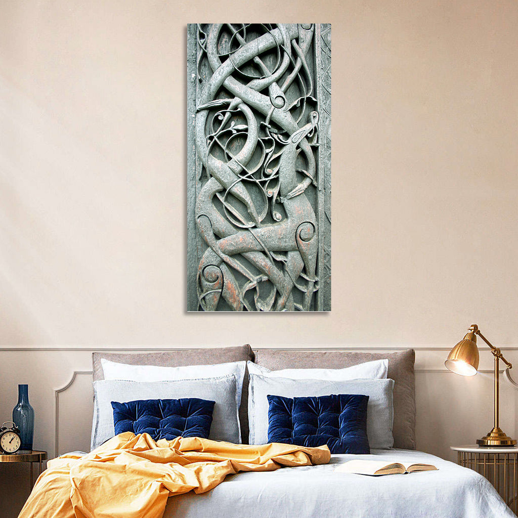 Norwegian Urnes Wood Carving Wall Art