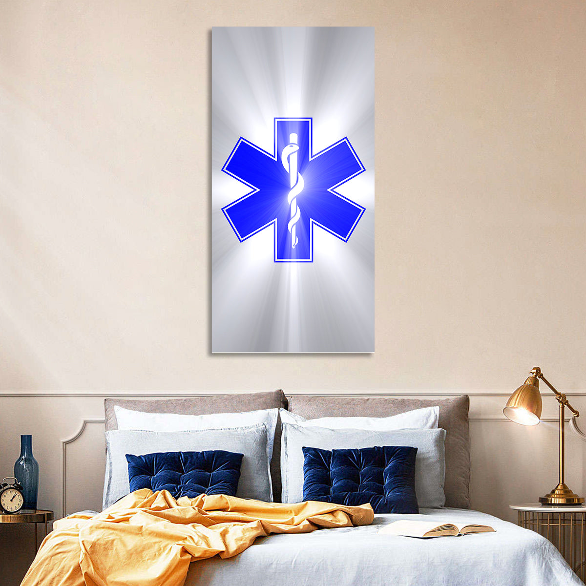 Star of Life with Rod of Asclepius Wall Art