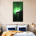 Green Glowing Yin Yang Wall Art