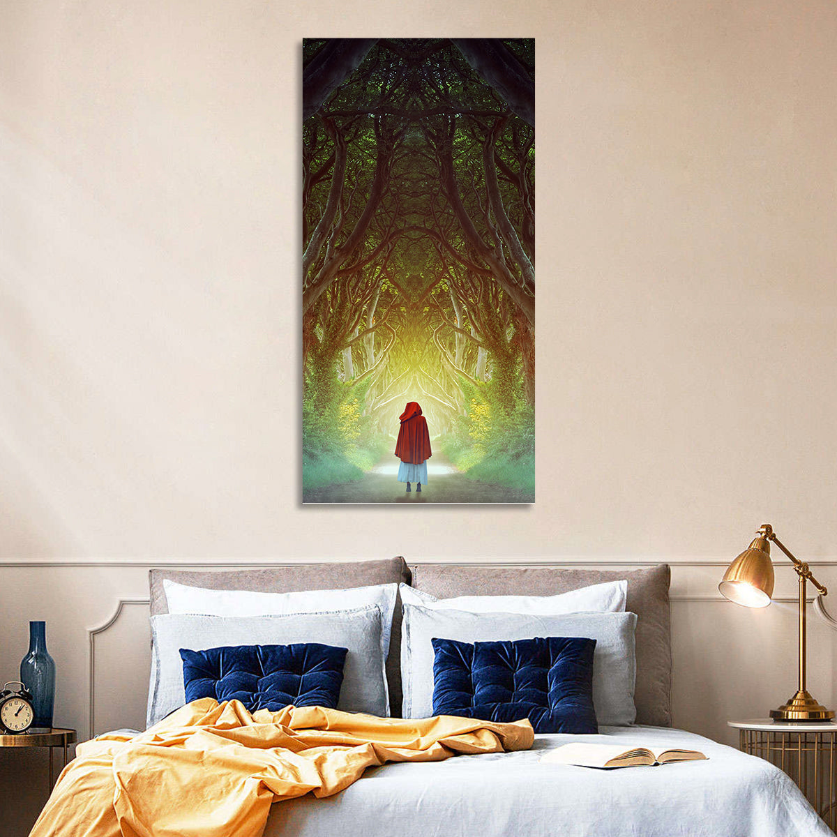 Dark Hedges Pathway Wall Art in a room, portrait