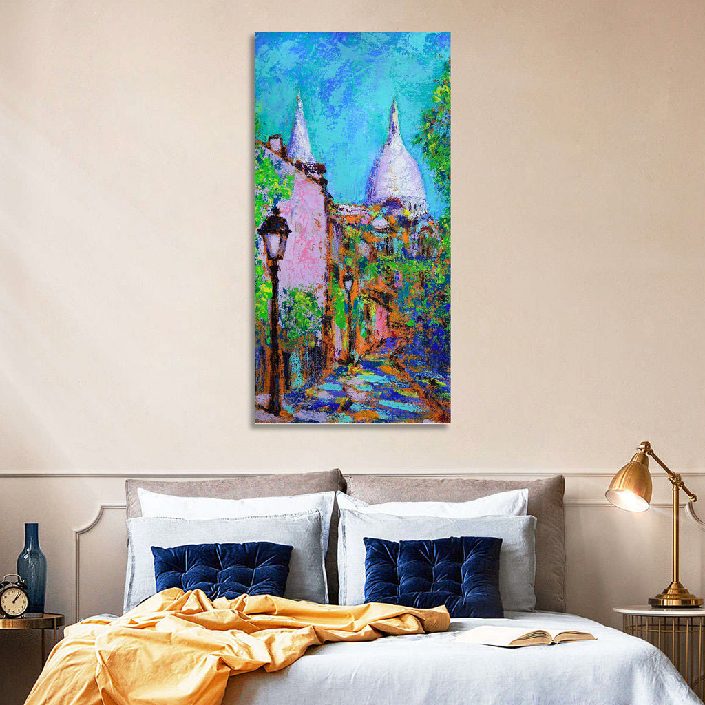 Montmartre Street with Sacre Coeur Dome Wall Art
