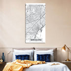 Barcelona Urban Grid Map Wall Art