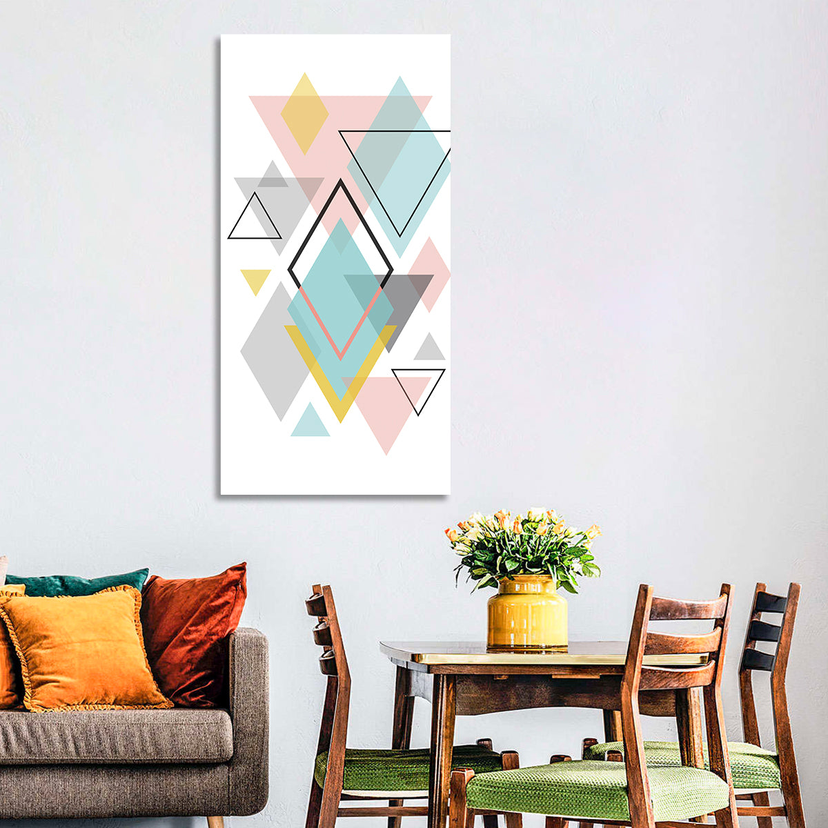 Scandinavian Geometric Pastel Composition Wall Art