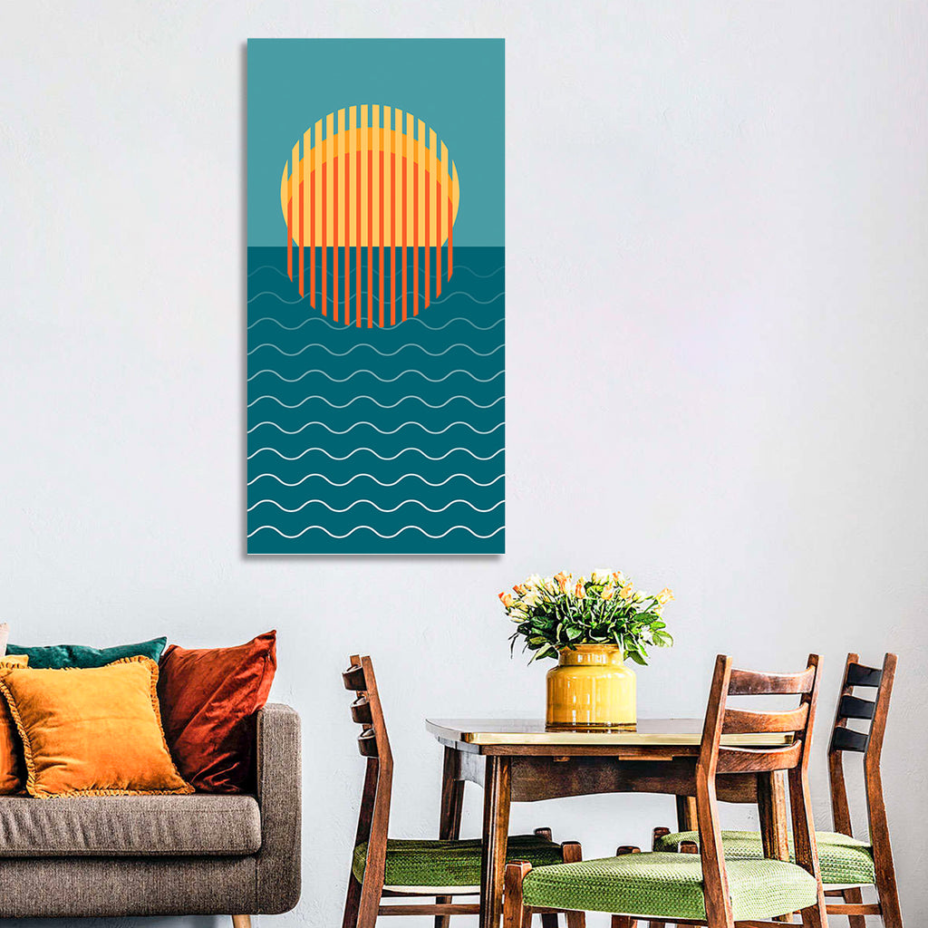 Geometric Ocean Sunset Wall Art