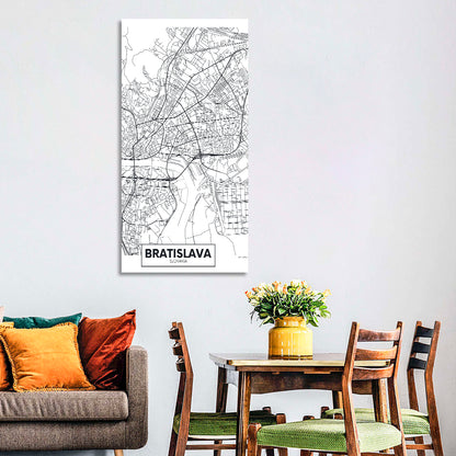 Bratislava City Map Wall Art