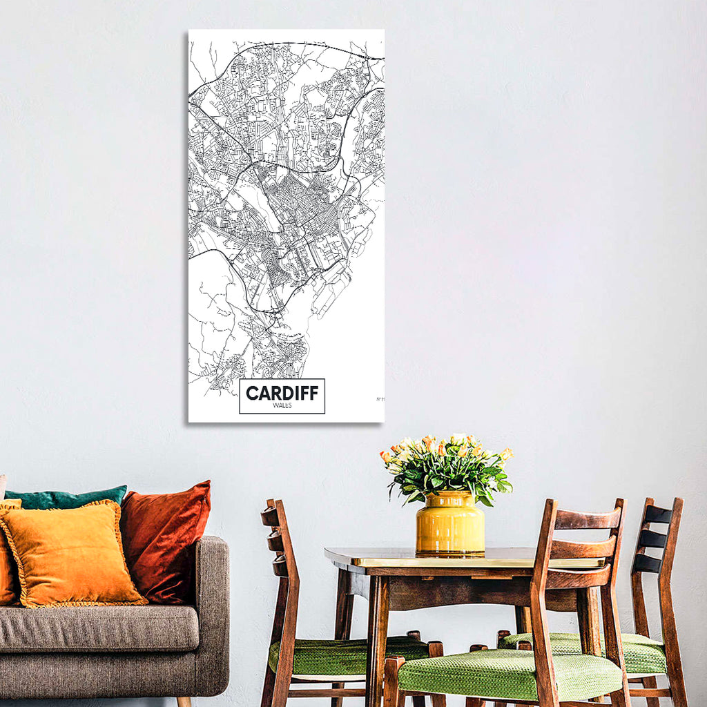 Cardiff City Map Wall Art