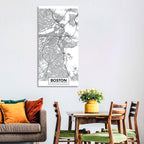 Boston City Map Wall Art