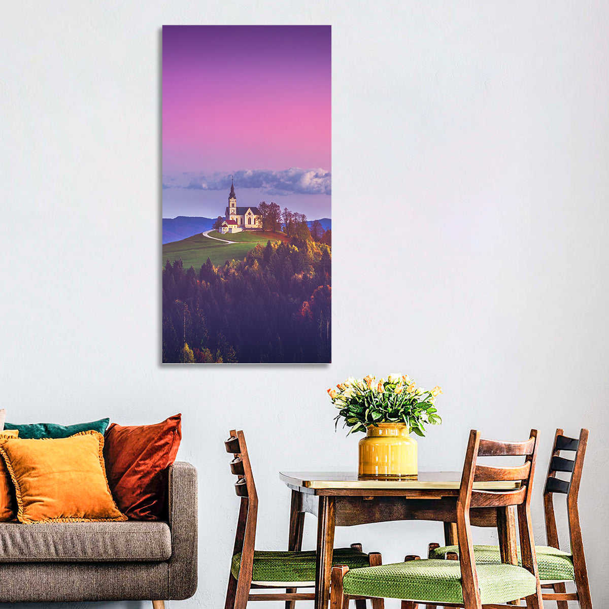 Saint Leonard Hilltop Church Wall Art in a room, portrait