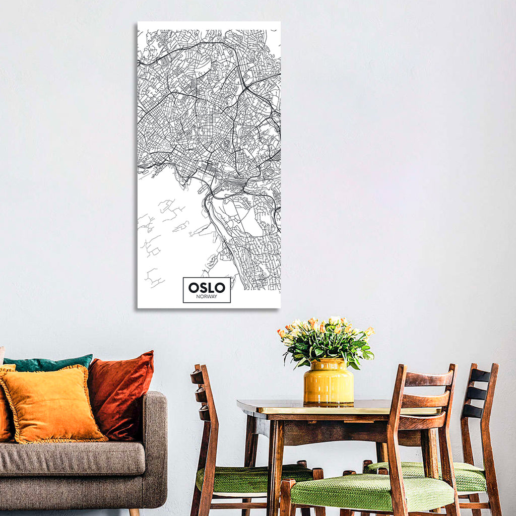 Oslo City Map Wall Art