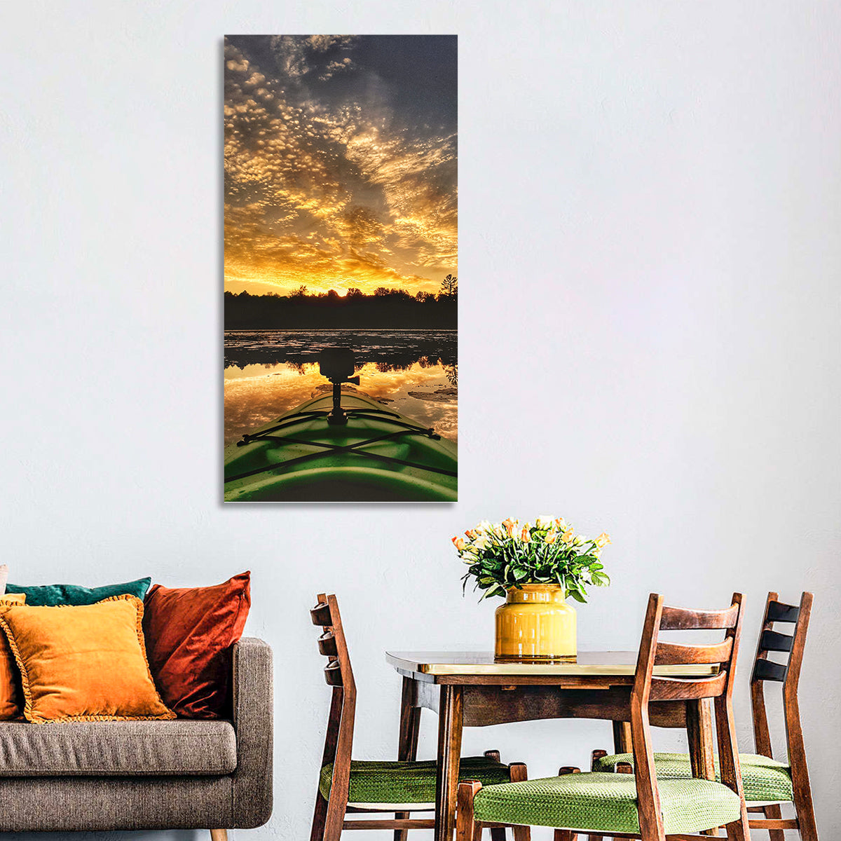 Beaver Dam Sunset, Canada Wall Art in a room, portrait