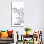 Reykjavik Aerial Map with Runway Wall Art
