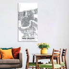 New Orleans Minimalist City Map Wall Art
