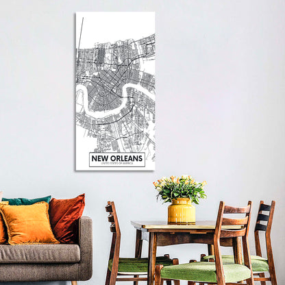 New Orleans City Map Wall Art