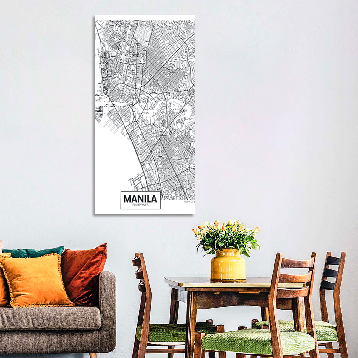 Manila City Map Wall Art