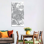Taipei Street Grid Map Wall Art