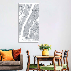 Manhattan City Map Wall Art