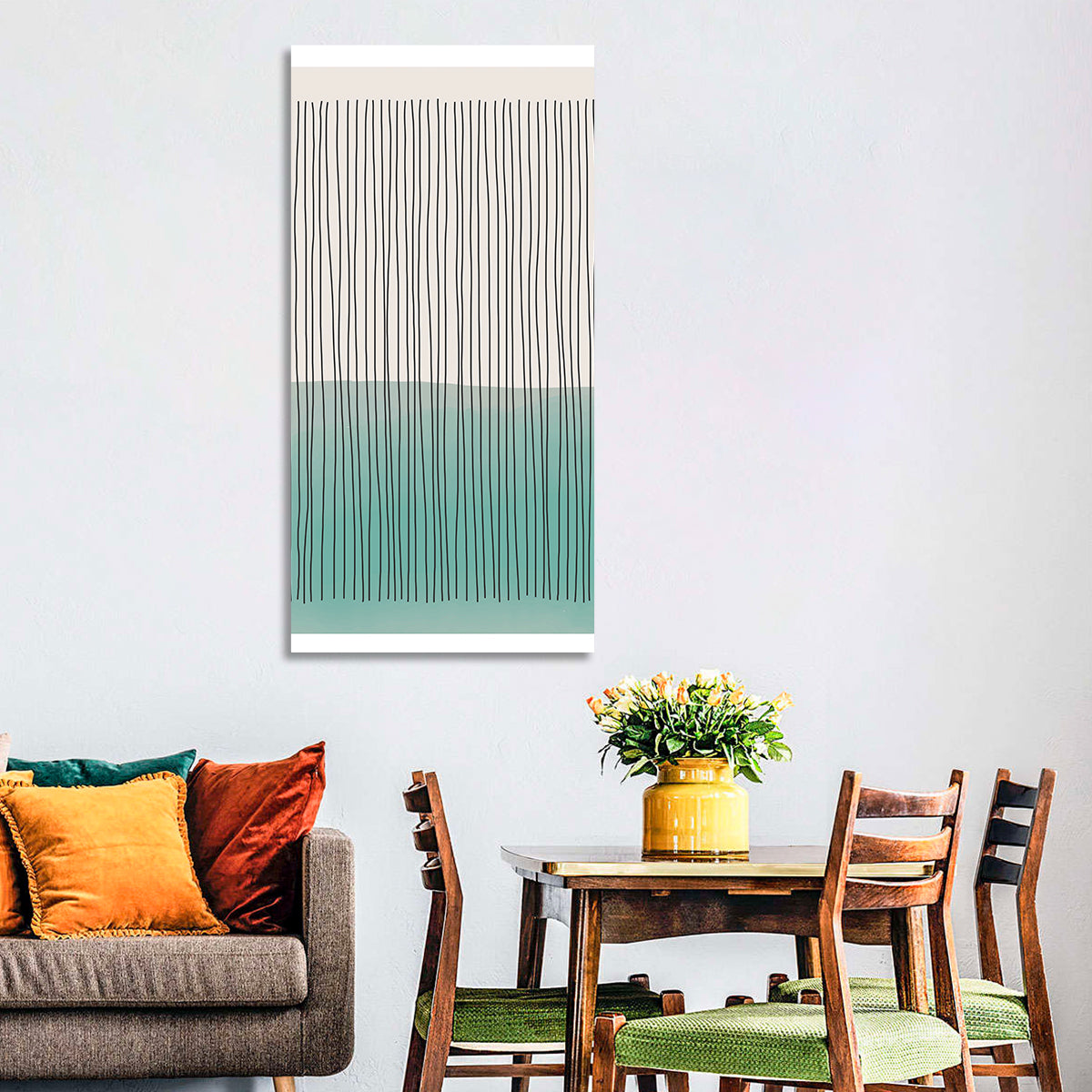 Minimal Horizon Line Study Wall Art in a room, portrait