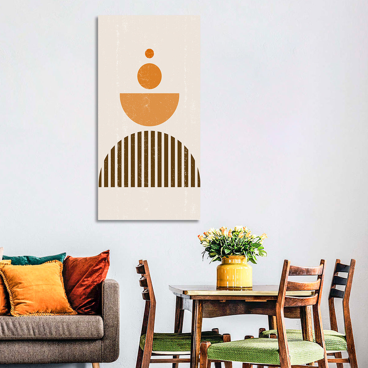 Striped Semicircle Composition Wall Art