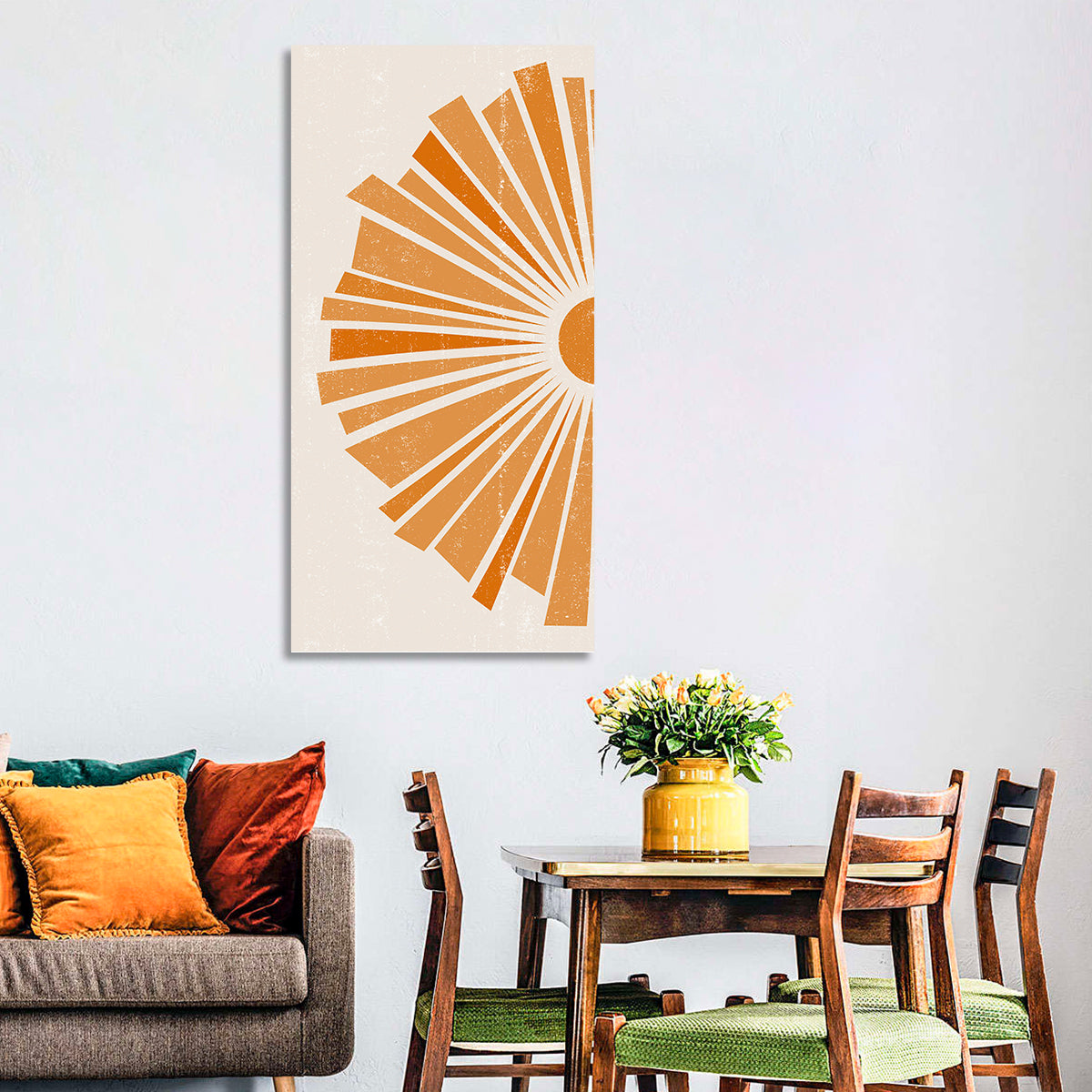 Semicircular Sunburst Minimalist Wall Art