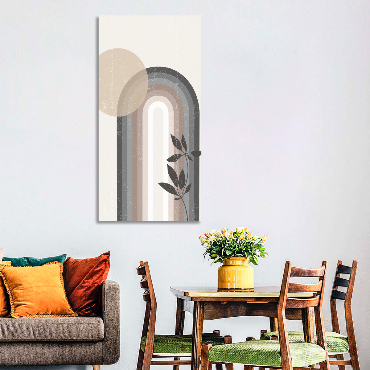 Sun Boho Minimalist Iv Wall Art in a room, portrait