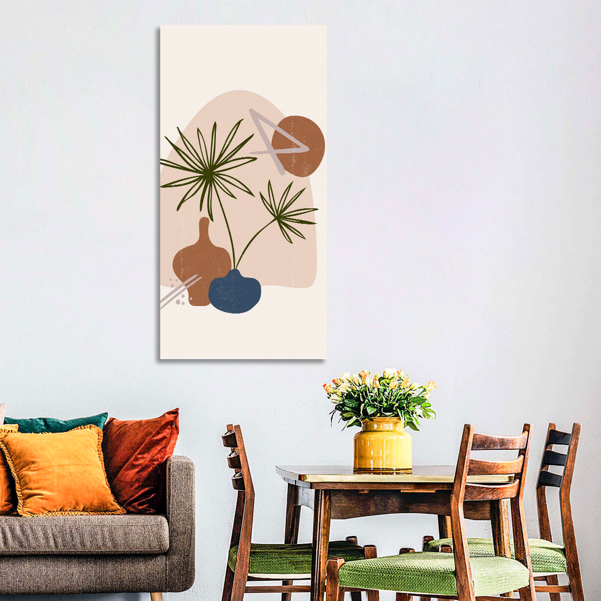 Palm Leaves and Vases Abstract Wall Art