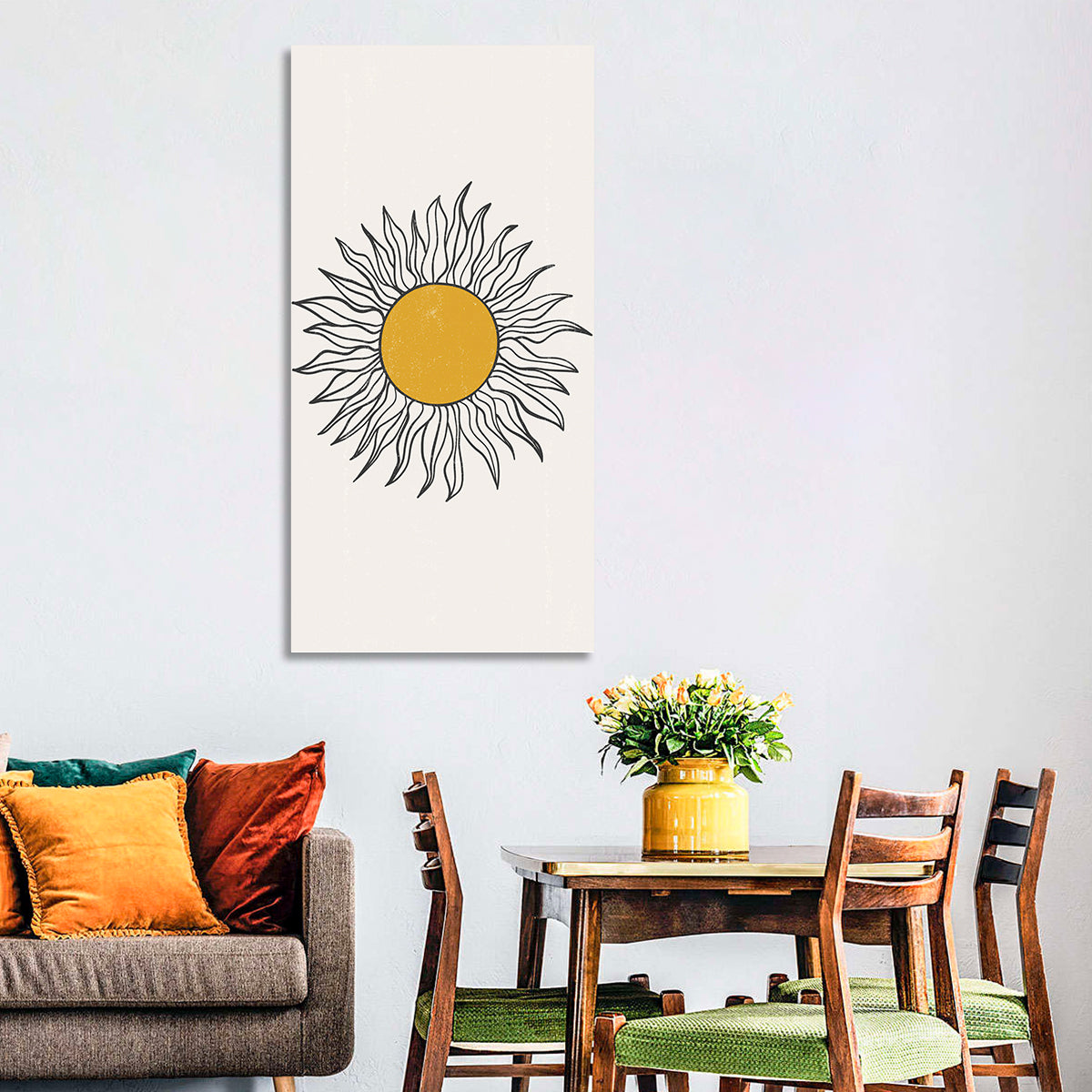 Sun Boho Minimalist V Wall Art