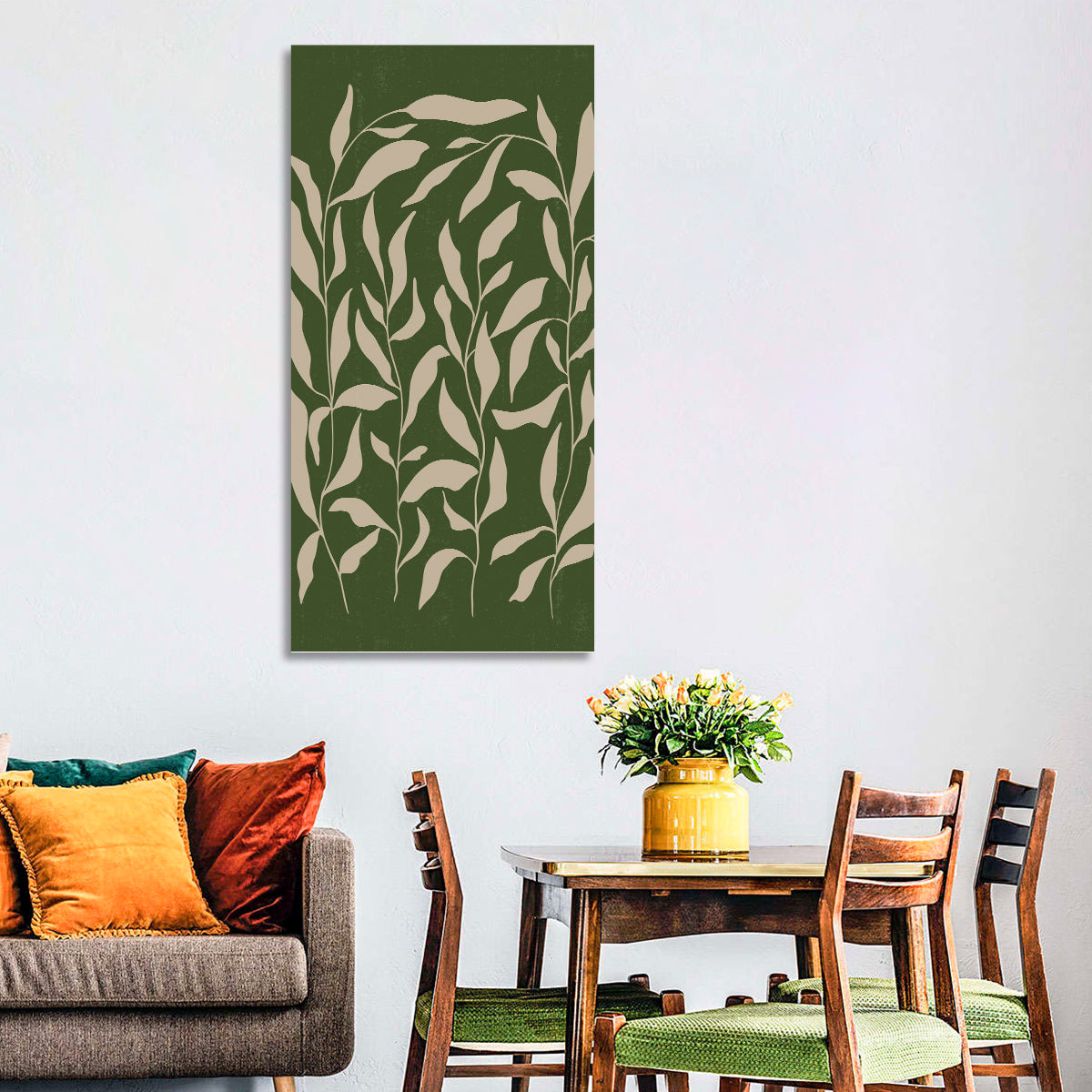 Botanical Stem Study Wall Art in a room, portrait