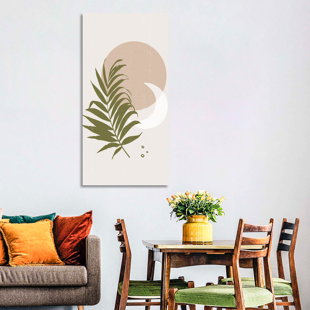 Botanical Leaves and Sun Wall Art