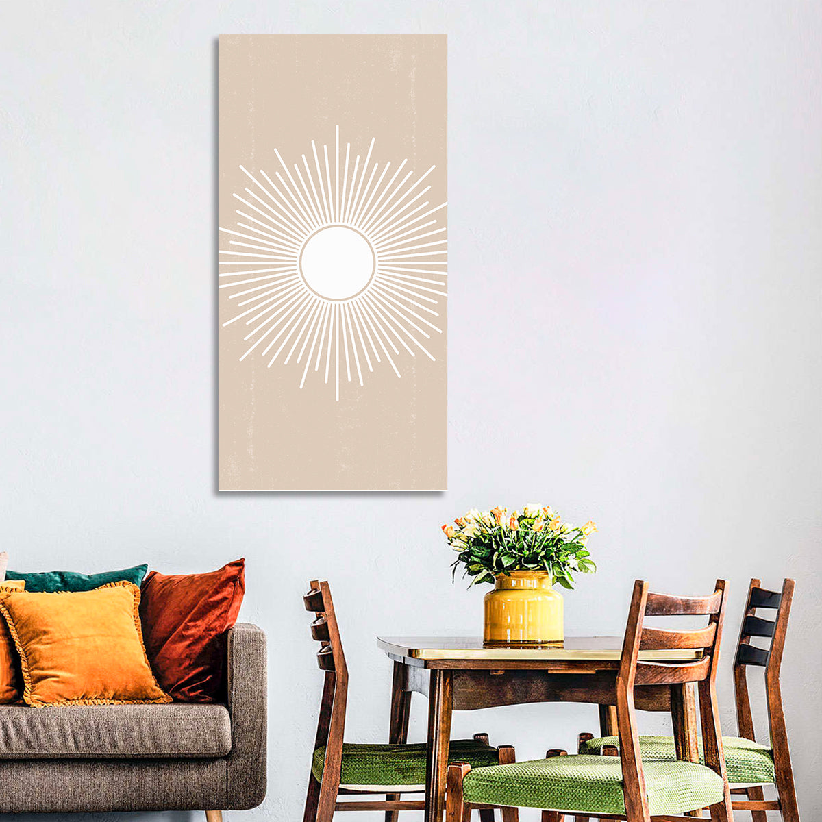 Boho Sun Mandala Wall Art