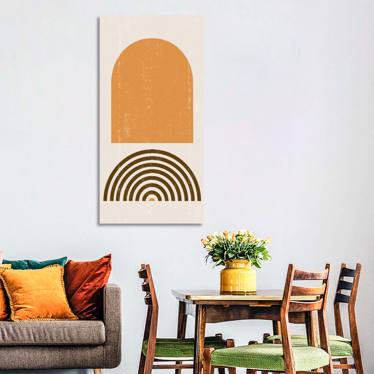Burnt Sunrise Arch Study Wall Art in a room, portrait