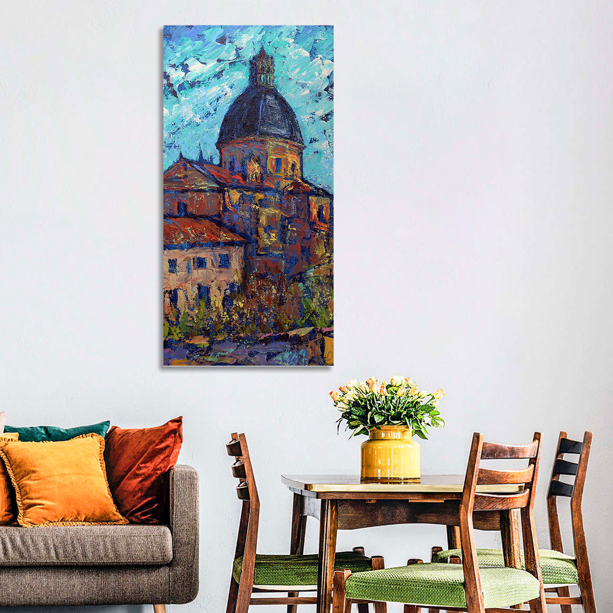 Salamanca Cathedral Dome Study Wall Art in a room, portrait