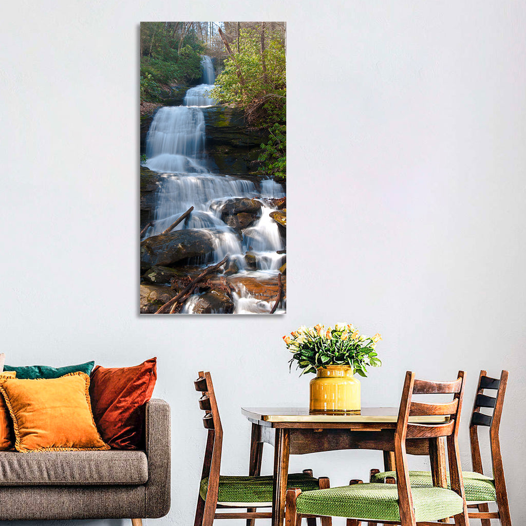 Desoto Falls Cascading Waterfall Wall Art