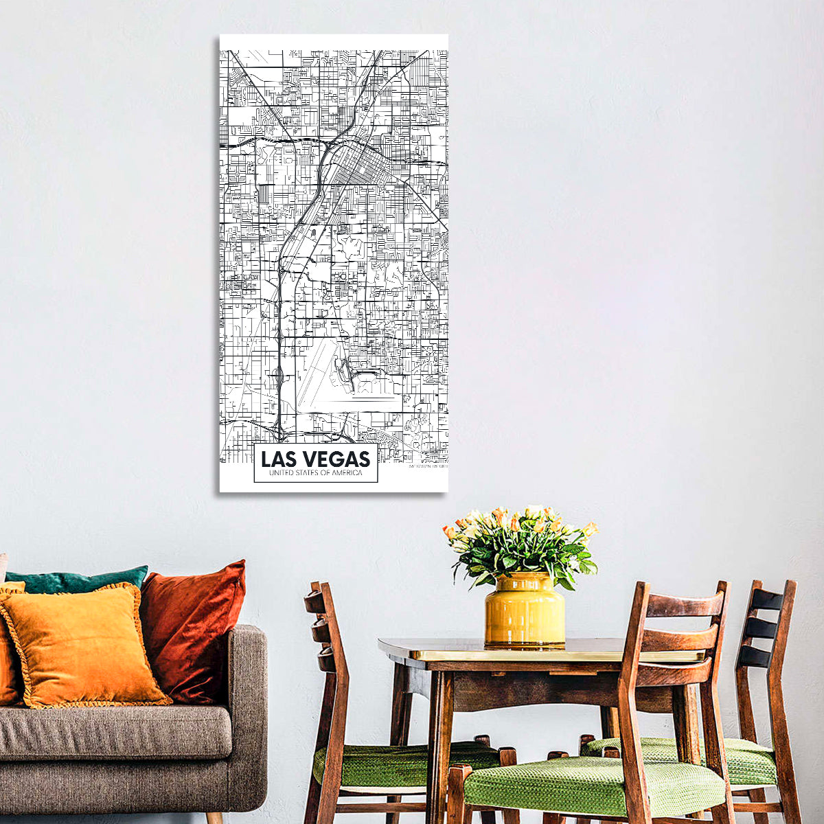 Las Vegas Street Grid Map Wall Art