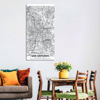San Antonio Minimalist City Map Wall Art