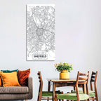 Sheffield Street Grid Map Wall Art
