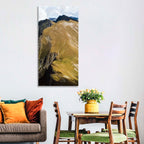 Aerial Mountain Slope with Red Cabin Wall Art