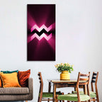 Magenta Aquarius Symbol Wall Art