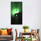 Green Glowing Yin Yang Wall Art